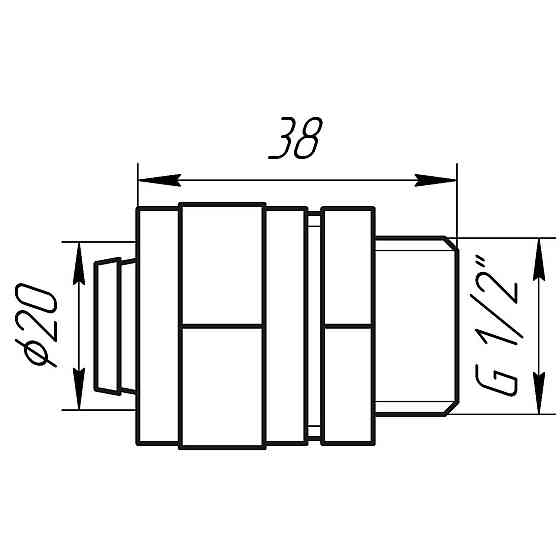 Муфта із зовнішньою різьбою APE ITALY 701 L 1/2″х20 (000000612) Київ