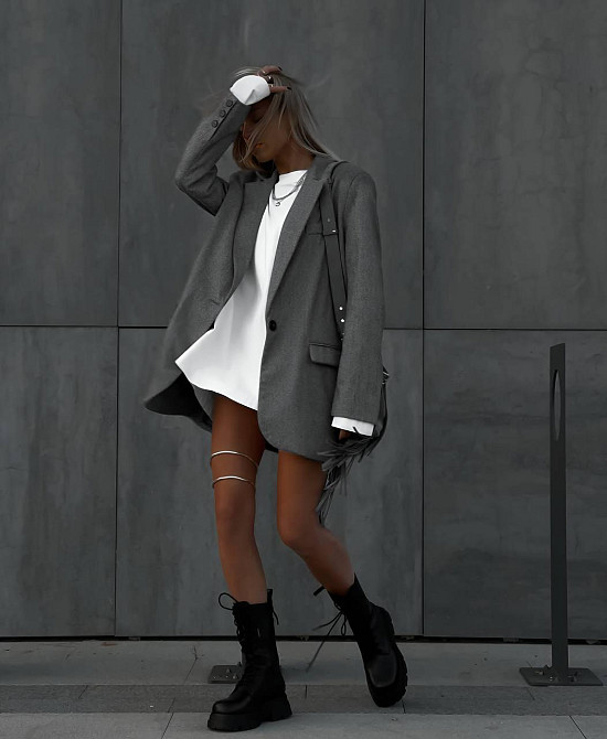 Женский трендовый кашемировый оверсайз пиджак на подкладке. Одесса - изображение 4