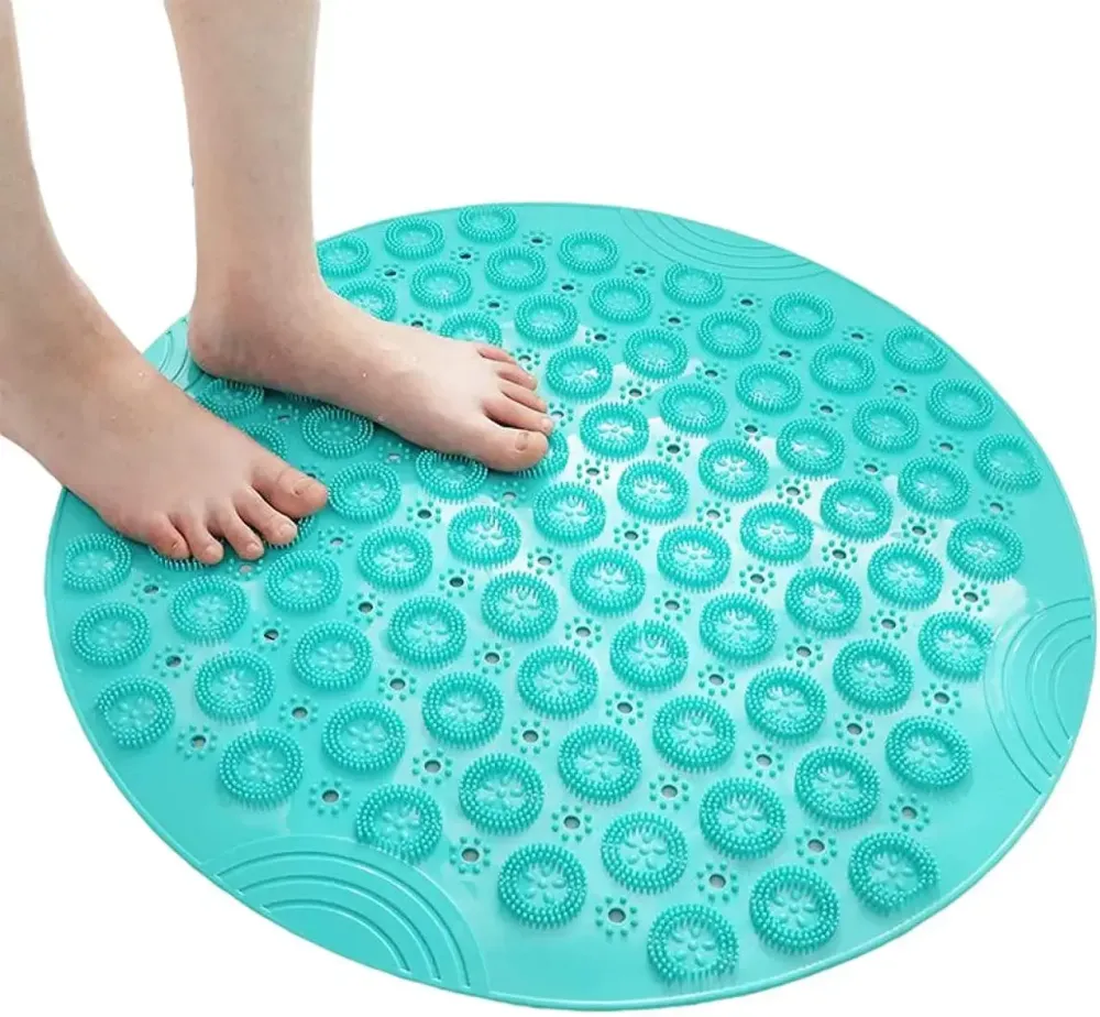 Круглая силиконовая щетка - мочалка на присосках на стену в ванну/душ Massage foot rad массажный противоскользящий коврик для ног Коломыя - изображение 7