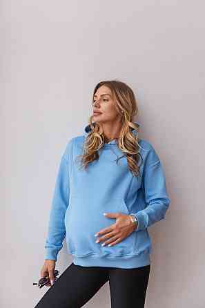 Вільний худі для майбутніх мам тринитка без начосу Chelm L-XL (46-48) Lullababe Блакитний Кривий Ріг