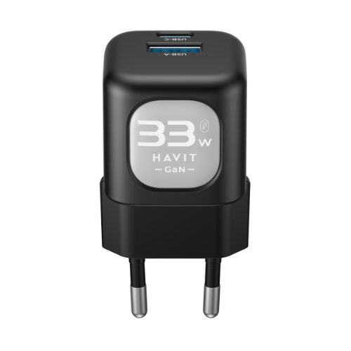 Зарядний пристрій мережевий USB/Type-C 33W чорний/сірий GaN Havit UC230 Житомир