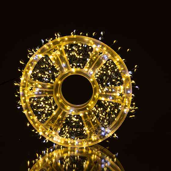 Garlando Новорічна гірлянда кімнатна роса Хвойна лапа 50 м 1500 LED зелений провід Жовте сяйво Київ