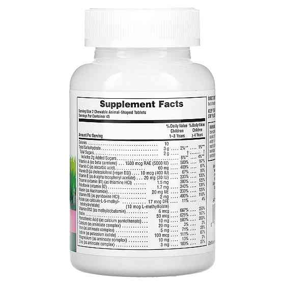 Вітаміни та мінерали для дітей NaturesPlus Animal Parade Multivitamin 90 жів конф кавун Київ