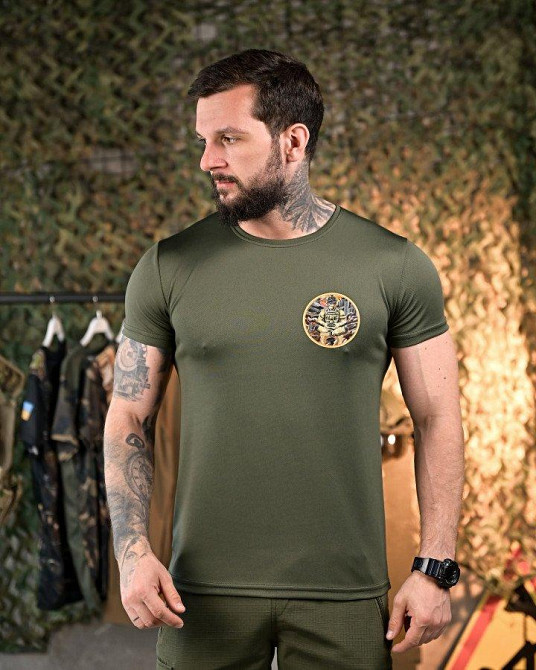 Тактична потовідвідна Футболка Небесна кара олива ПП7894 Одеса - фото 2