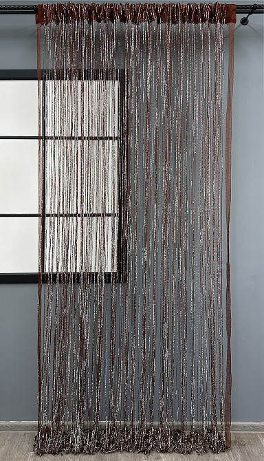 Шторы-нити Rovi Premium с люрексом Коричневый 300х300см 1 шт (61-115) Киев - изображение 2