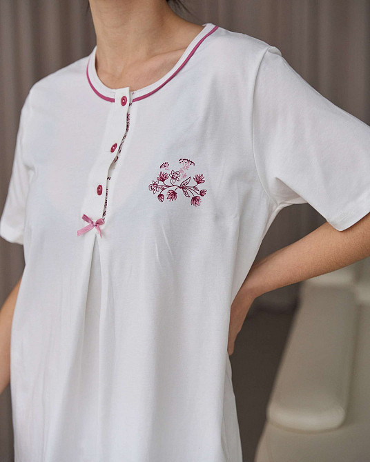 Комплект-тройка для дома для беременных со штанами - цветочки Nicoletta 7391 Киев - изображение 5