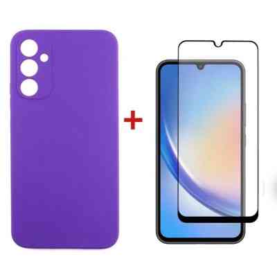 Чехол для мобильного телефона Dengos Kit for Samsung Galaxy A34 5G case + glass (Purple) (DG-KM-42) Винница