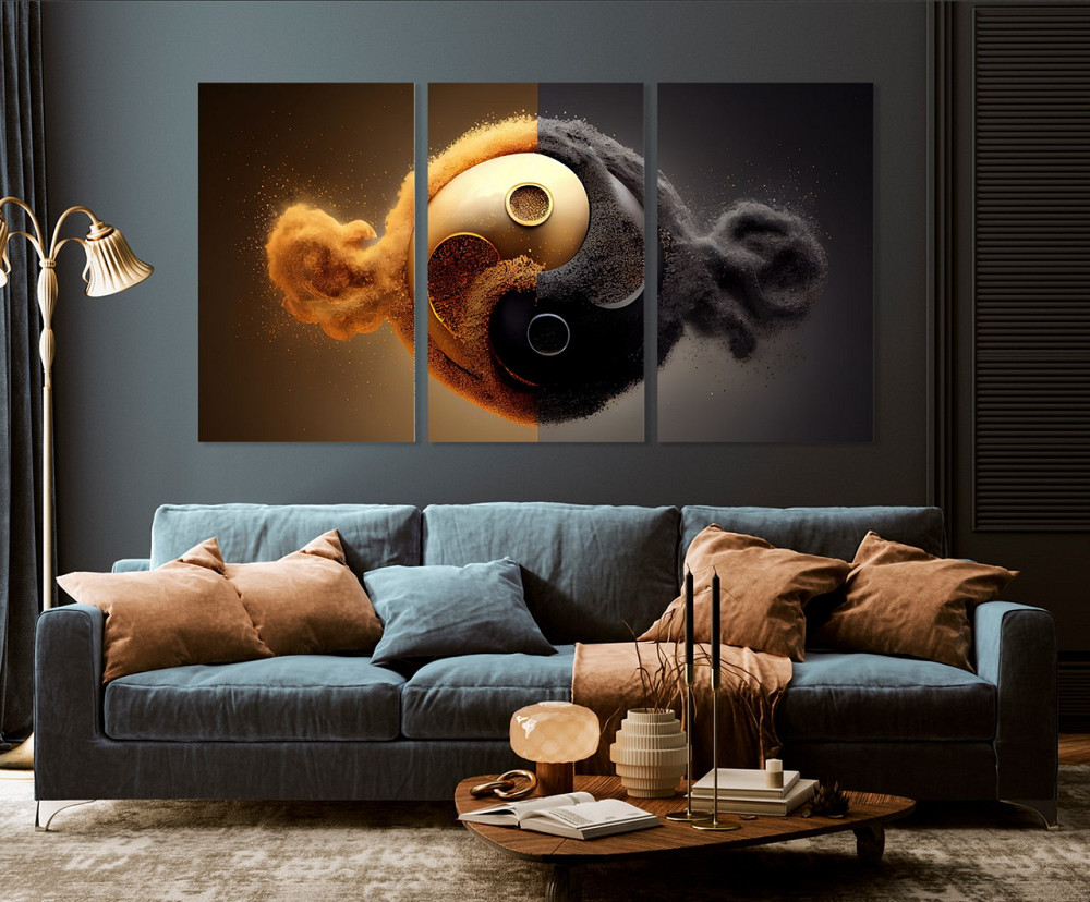 Модульна картина у вітальню/ спальню  Інь-Янь   ART-143_3A 100х150 см Київ - фото 3