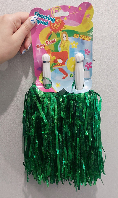 Помпоны для черлидинга 2 штуки 23 см зеленый Киев - изображение 2