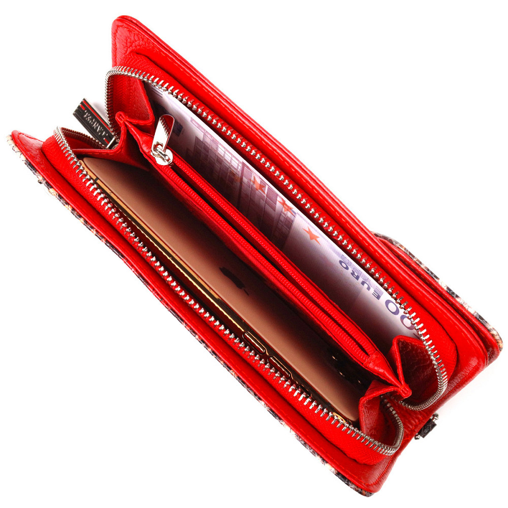 Лаковане портмоне клатч з натуральної шкіри з тисненням під змію CANPELLINI 21541 Різнокольорове Київ - фото 7