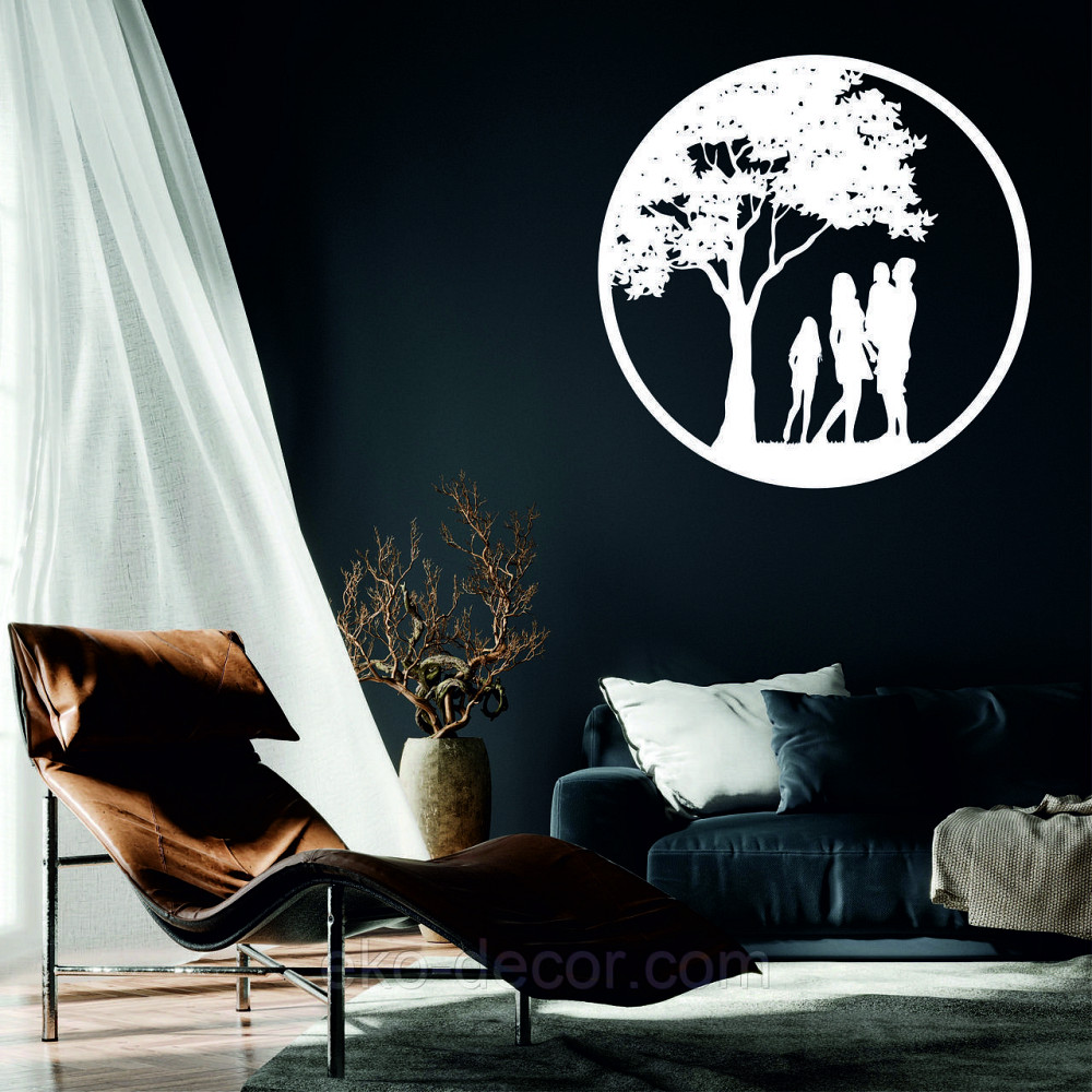 Декоративное настенное Панно «Семья», Декор на стену 70*70 см, Белый Киев - изображение 1