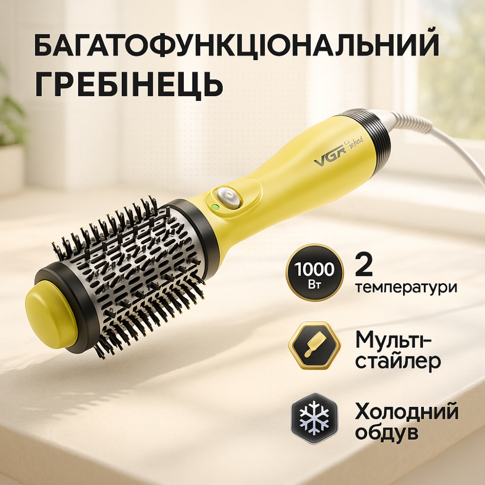 Фены стайлеры для волос VGR V-497, Фен щетка для завивки и выпрямления, Электрофен с насадками IW-14 Львов - изображение 14