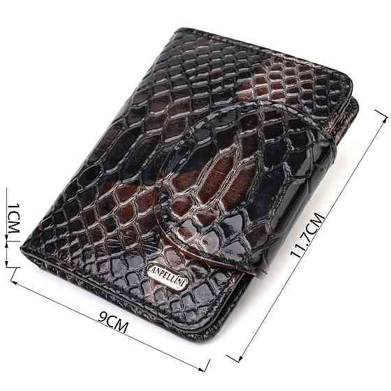 Фактурне жіноче портмоне середнього розміру з натуральної шкіри з тисненням під змію CANPELLINI 21805 Різнокольорове Київ