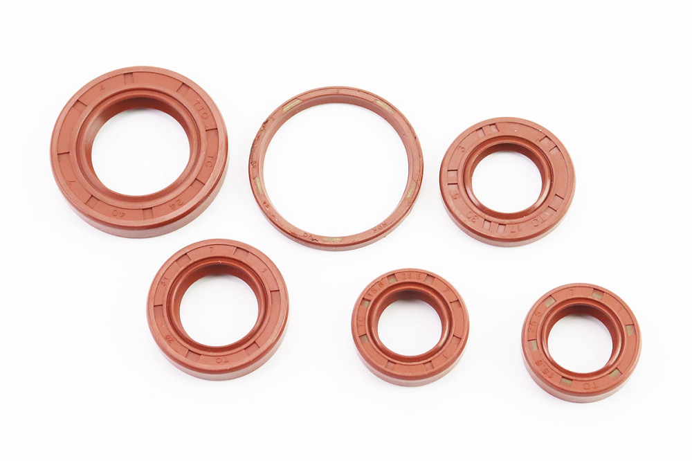 Сальники к-кт 6шт (15,6x25,5x7-2шт; 17x30x7; 20x31x7; 24x40x7; 33x39x4) двигуна, Honda DIO, коричневі, чорні, від 5шт -10% Киев - изображение 1