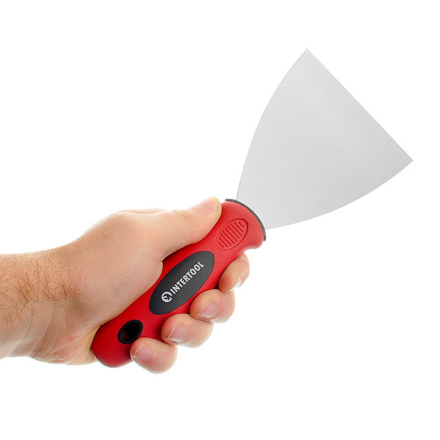 Шпатель із нержавіючої сталі, 100 мм, двокомпонентна ручка INTERTOOL KT-2610 Киев - изображение 4