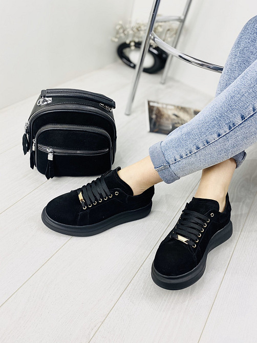 Abbi Кросівки жіночі ABBI 7974-01 чорні (весна-осінь, замша натуральна) (2696) 36-40 Коломия - фото 2