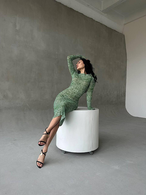 Жіноча стильна вечірня мідіплаття двійка Зелений, 44/46 Одеса - фото 2