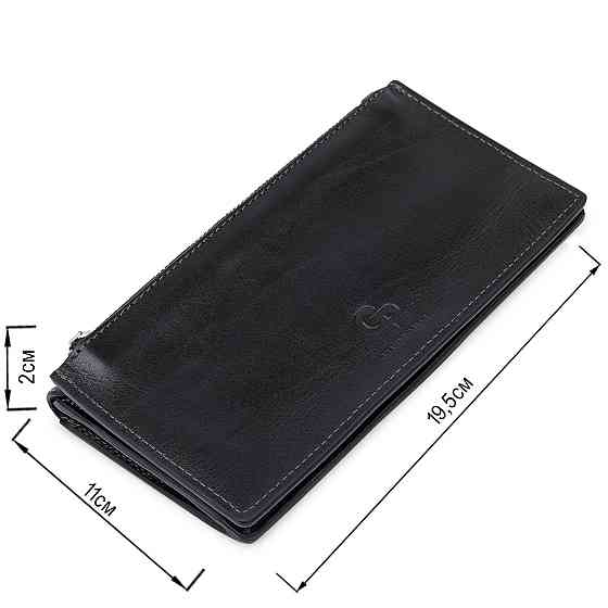 Практичне стильне портмоне унісекс GRANDE PELLE 11558 Чорний Київ