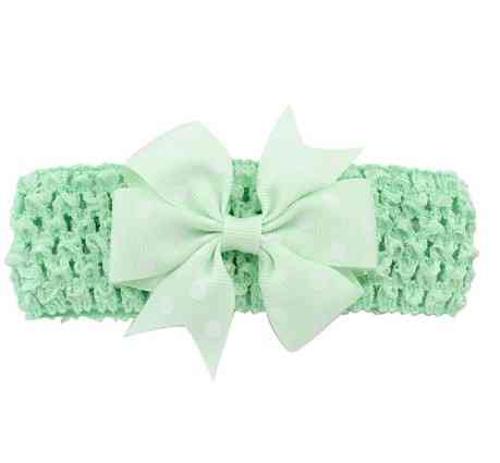 Дитяча ментолова пов'язка з бантом в горох - розмір універсальний (на резинці), бант 8см Київ