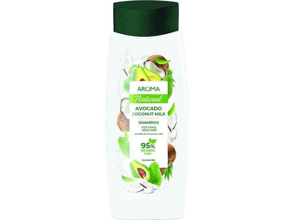 Шампунь 400мл Natural Авокадо и кокосовое молоко ТМ AROMA Киев - изображение 1