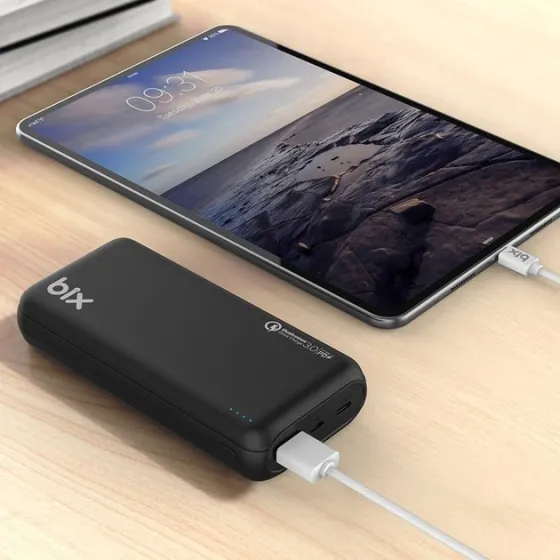 Внешний аккумулятор повербанк power bank Bix PB20-QPD 20000 mAh | 3A, 18W, PD/QC3.0, 1xUSB, Type-C, micro-USB| black Одесса