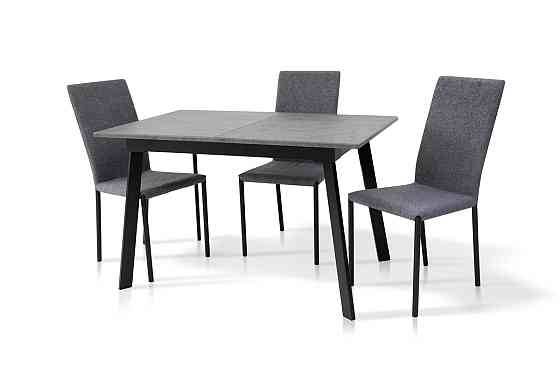 Стіл Етна 120(+40)*75 чорний метал/мрамор темний Київ