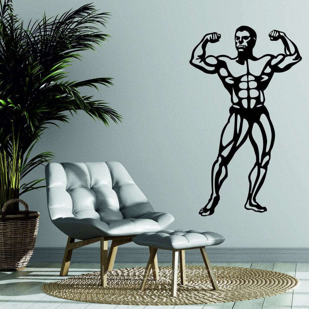 Декоративное настенное Панно «Бодибилдер», Декор на стену 110*64 см, Черный Киев - изображение 3