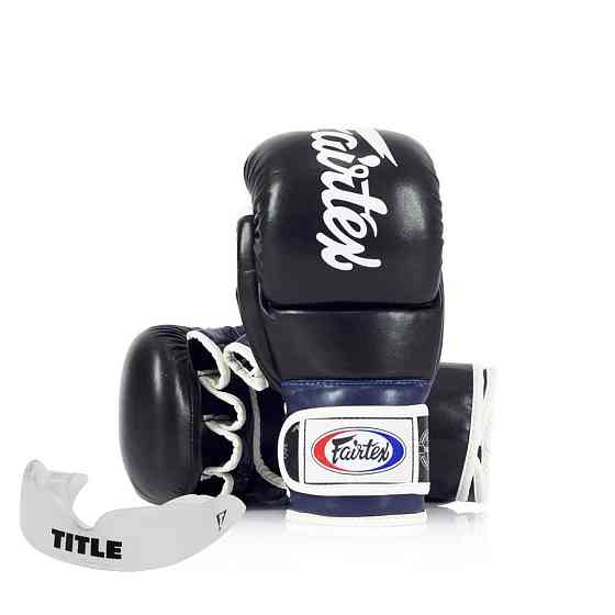Рукавиці греплінгові для ММА Fairtex FGV18 Black/Blue L Каменское