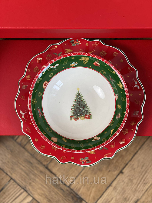 САТНИК НОВОГОДНІЙ ФАРФОРОВИЙ СЕРВОВАНИЙ "CHRISTMAS DELIGHT" 16 см 350 мл + ПОДАРУНОВА ПАКОВАННЯ Київ - фото 4