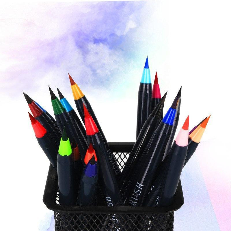 Фломастери на водній основі 20 кольорів, художні акварельні маркери для скетчинга, Маркер кисть Кам'янець-Подільський - фото 9