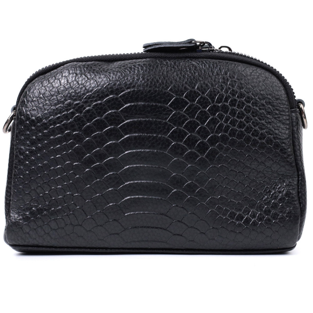 Компактна сумка для жінок на два відділення з натуральної шкіри Vintage 22799 Чорний Київ - фото 7