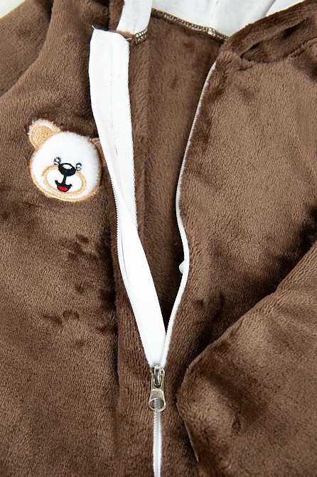 Комбінезон теплий для новонароджених з вушками, велсофт топ Крохатушка Одяг Київ - фото 3