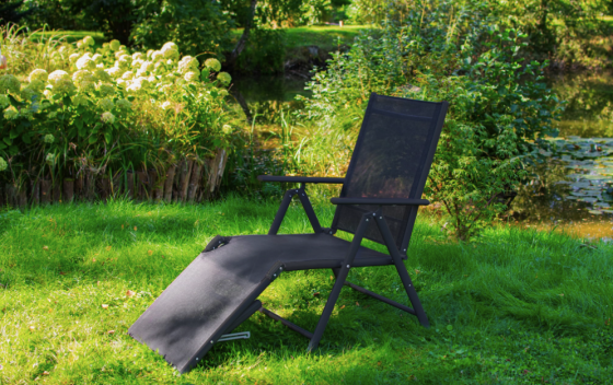 Садовий шезлонг з алюмінієвою рамою Jumi Monako чорний Київ