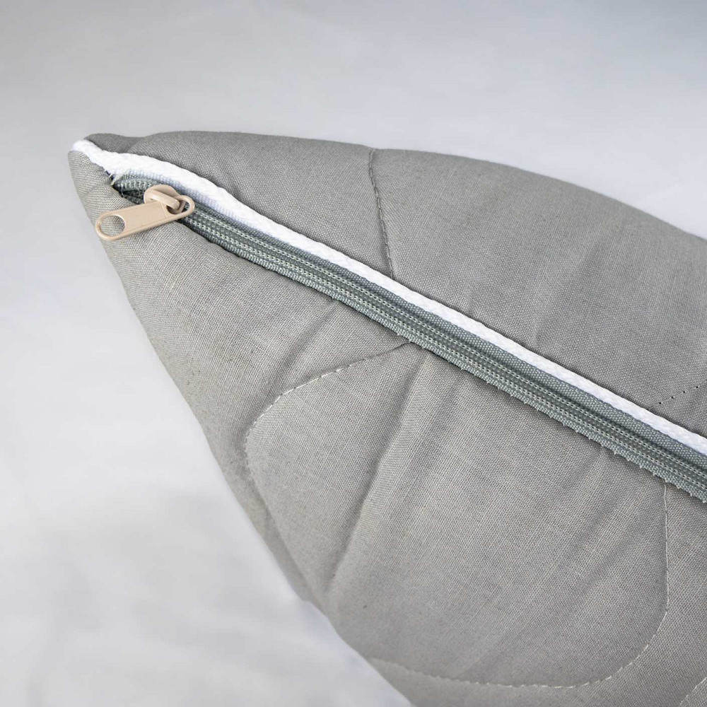 Подушка конопляная стеганная YouStar 50х70 см чехол 100% хлопок Сатин (Серый) Сумы - изображение 5