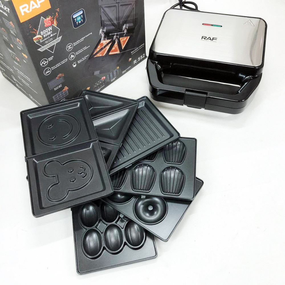 Електрогриль для приготування бургерів вдома RAF R.552 – 7 в 1 800 Вт, Однопостовий контактний гриль ME-87 Львів - фото 11