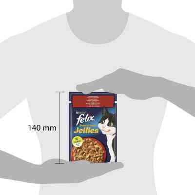 Вологий корм для кішок Purina Felix Sensations Jellies з яловичиною та томатами в желе 85 г (7613039831724) Вінниця