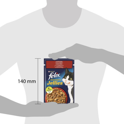 Влажный корм для кошек Purina Felix Sensations Jellies с говядиной и томатами в желе 85 г (7613039831724) Винница - изображение 4