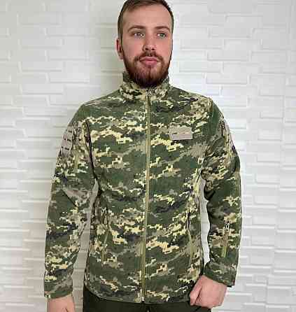 Чоловіча флісова кофта Flas Polar з велкро під шеврони та патчі Піксель, L Київ