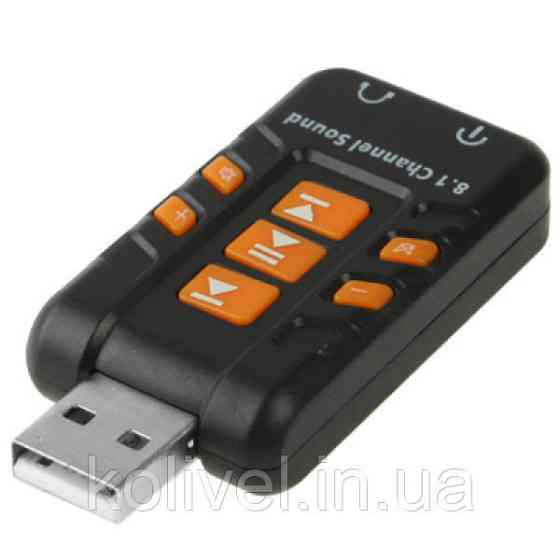Звукова плата USB, Virtual 8.1 Channel чорний, RTL (B00226) Київ