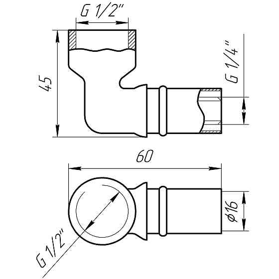 Кутник із внутрішньою різьбою прес APE ITALY AP 152 1/2″х16 Луцк