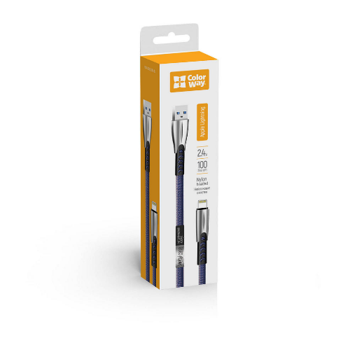 Кабель USB Lightning ColorWay CW-CBUL010-BL 2,4A 1м синій Житомир