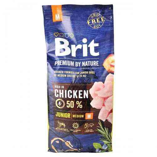 Сухий корм Brit Premium Dog Junior M для цуценят та юніорів середніх порід, з куркою, 15 кг Київ