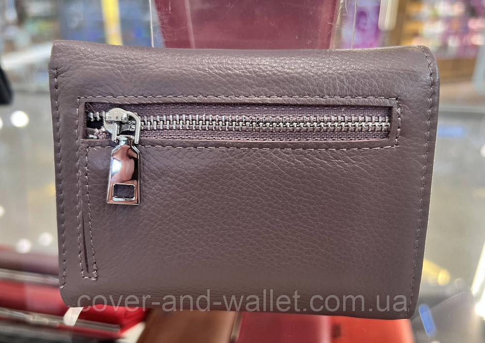 Темно-розовый женский кошелек маленького размера из натуральной кожи на магните Helen Verde Киев - изображение 15