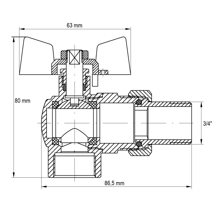 Кран з американкою 3/4" (Koer KR.228.W) кутовий білий (KR0100)   ( 23612 ) Харків - фото 3