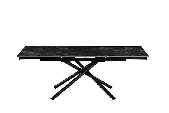 Стіл Мелані 140 (+60)*90, чорний/кераміка антрацит Киев