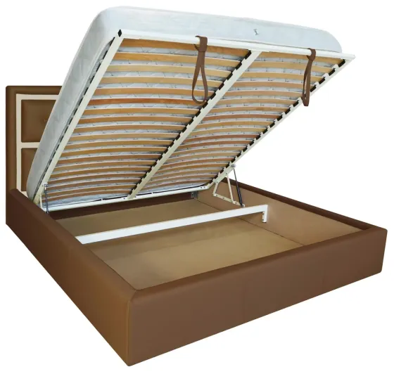 Ліжко Windsor VIP 140 х 200 см Fly 2213/2207 З додатковою металевою цільнозварною рамою Коричнево-бежевий Київ