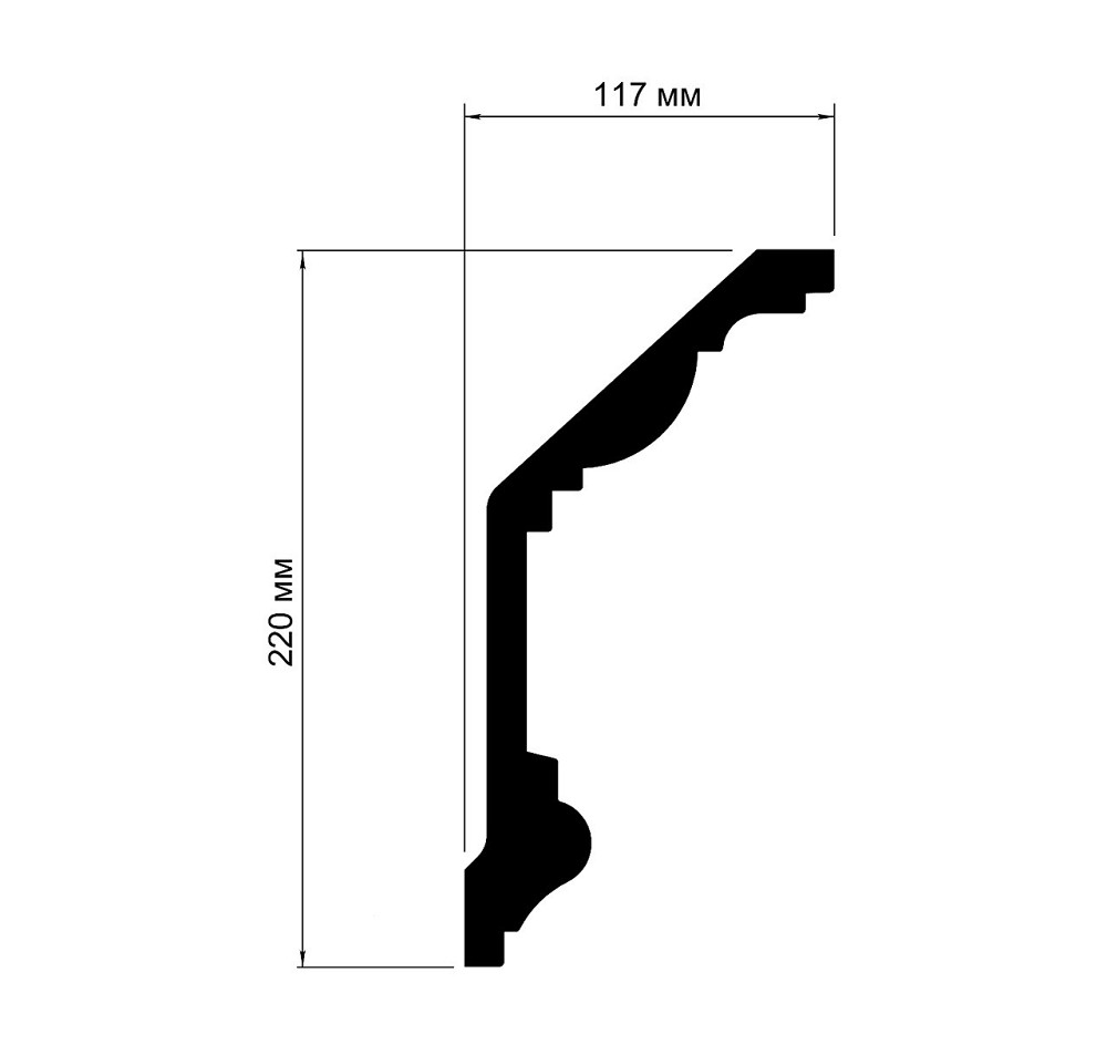 Карниз гладкий поліуретановий Harmony K 219 Дніпро - фото 3