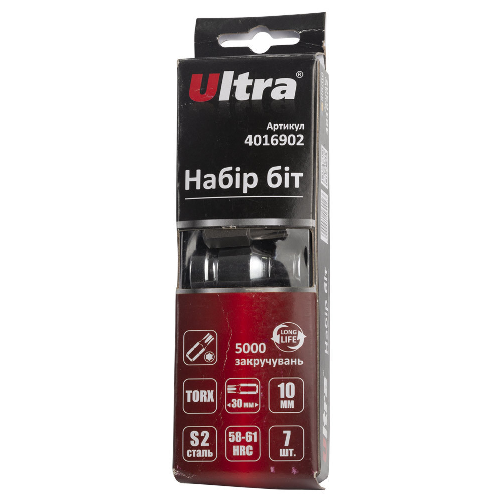 Набір біт TORX 10 мм 7 шт S2 (пласт кейс) ULTRA (4016902) Київ - фото 1