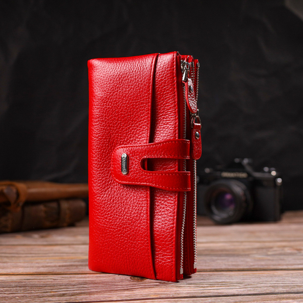 Яркий женский кошелек с удобным функционалом Красный (CANPELLINI) Киев - изображение 2