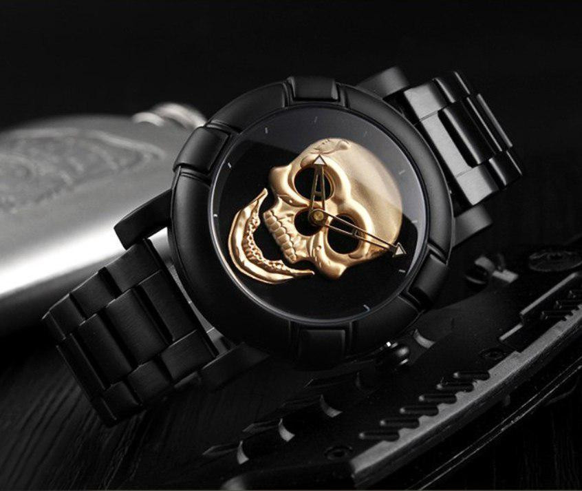 Оригинальные часы Skmei Skull 9178 Black Gold Винница - изображение 4